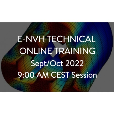 e-NVH online training Sept/Oct 2022, 9:00 AM CEST